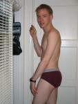 Red hanes briefs - backside