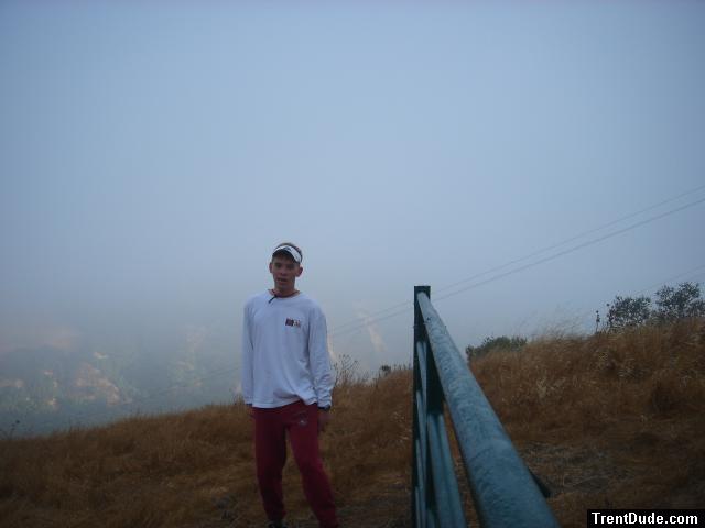 Photoshoot 16 - 49'ers sweats near a fence in the fog - fixing a fence on the farm (a video of this photo shoot was also created