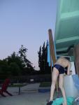 Checking out the lost and found - Blue speedo (rear)