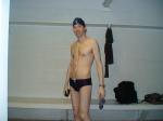 Blue Speedo and swim cap