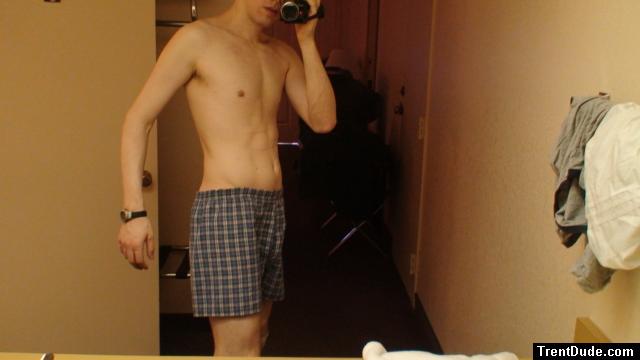 Hanes plaid Boxers in a hotel room