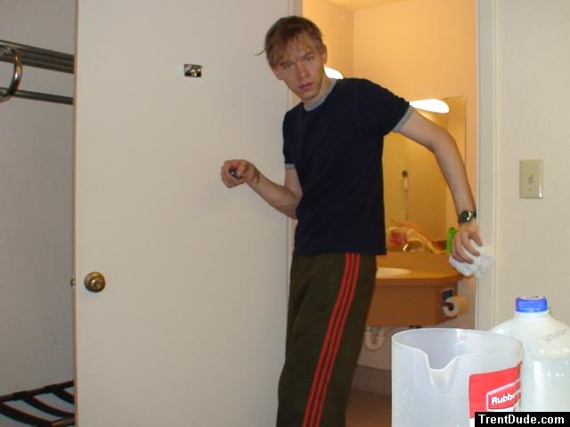 Blue shirt and Addias Sweat pants