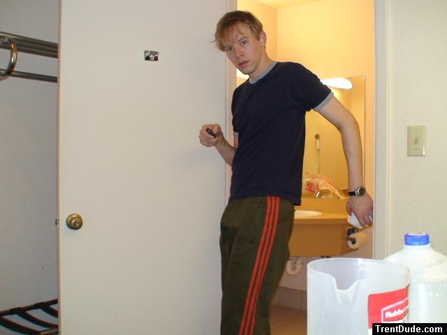 Blue shirt and Addias Sweat pants