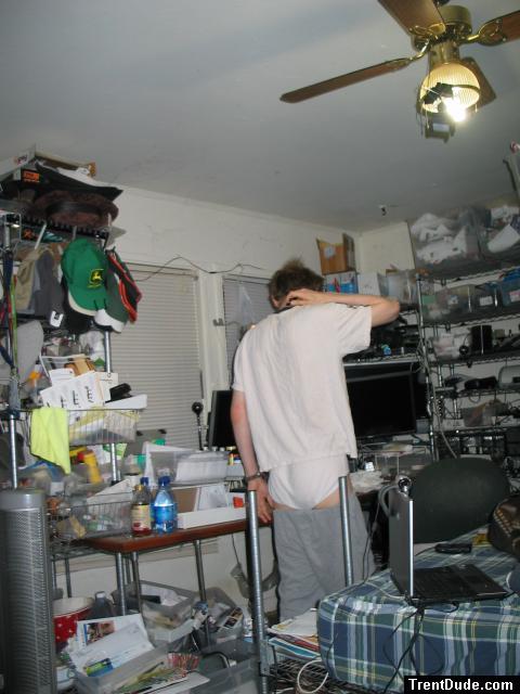back side of White tommy hilfiger beifs, and sweats
