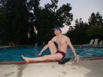 Red Speedo Aquablade swim brief