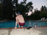 Red Speedo Aquablade swim brief (rear)
