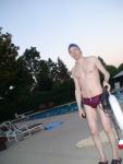 Red Speedo Aquablade swim brief