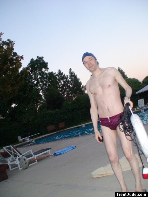 Red Speedo Aquablade swim brief