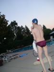 Red Speedo Aquablade swim brief