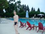 Calvin Klein swim boxers at the pool