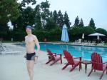 Calvin Klein swim boxers at the pool, swim cap (smile)