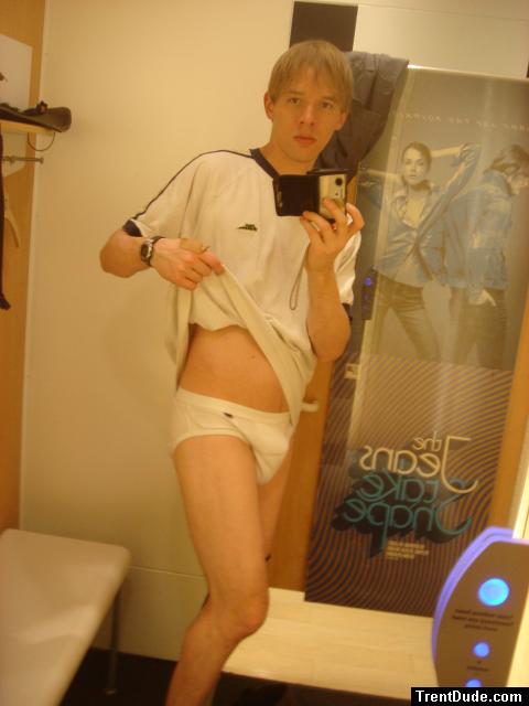 GAP dressing room (can he get a job here?)