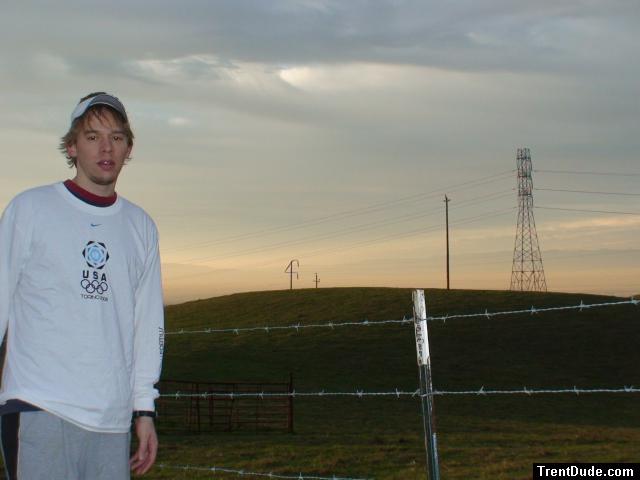 Trent with a goatee during a week working on the farm.