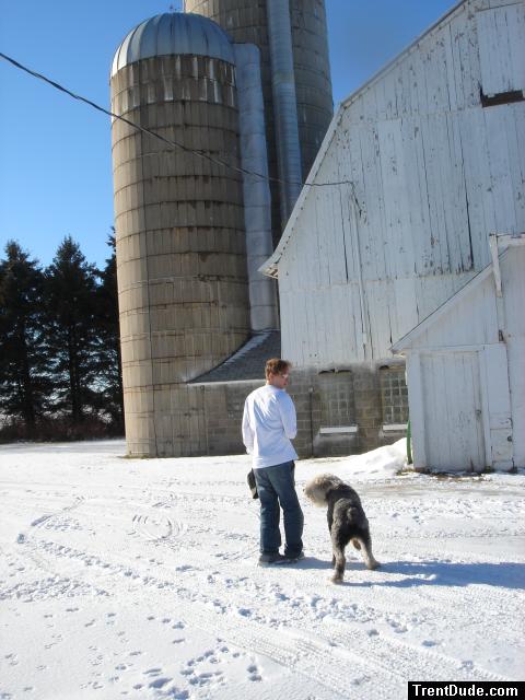 Trent on a farm in Wisconsin