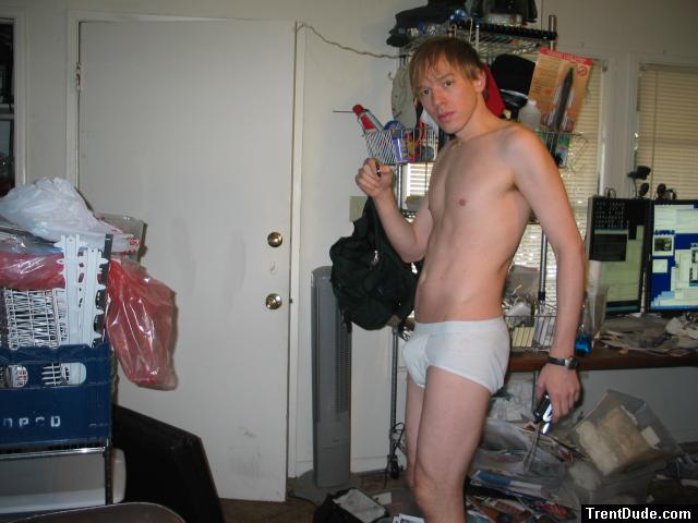 At home in white hanes udnerwear