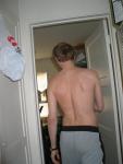 back and sweat pants