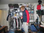 USA track shirt sweat shirt, messy wardrobe room
