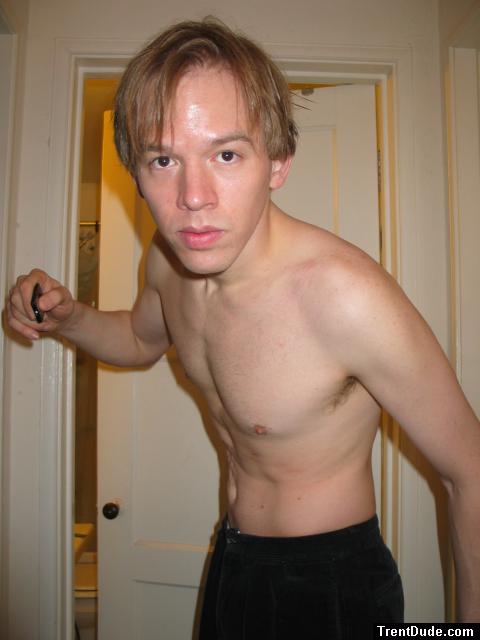 shirtless and medium long hair, Ralph Lauren Polo courdouroy pants