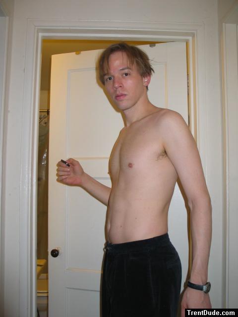 shirtless and medium long hair, Ralph Lauren Polo courdouroy pants
