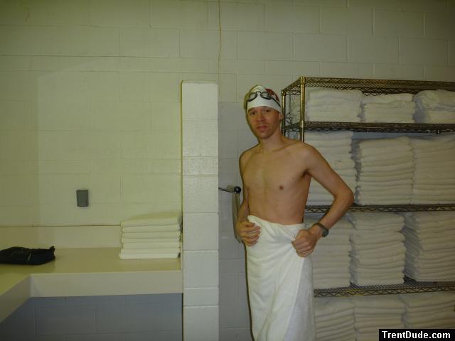Towels in the swim locker room