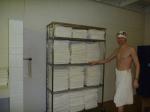 Towels in the swim locker room