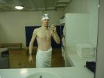 Towels in the swim locker room