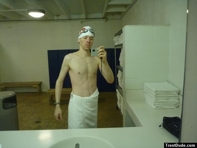Towels in the swim locker room