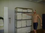 Nike swim jammer in the swim locker room