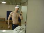 Nike swim jammer in the swim locker room