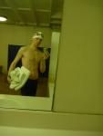 Nike swim jammer in the swim locker room
