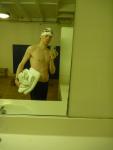 Nike swim jammer in the swim locker room