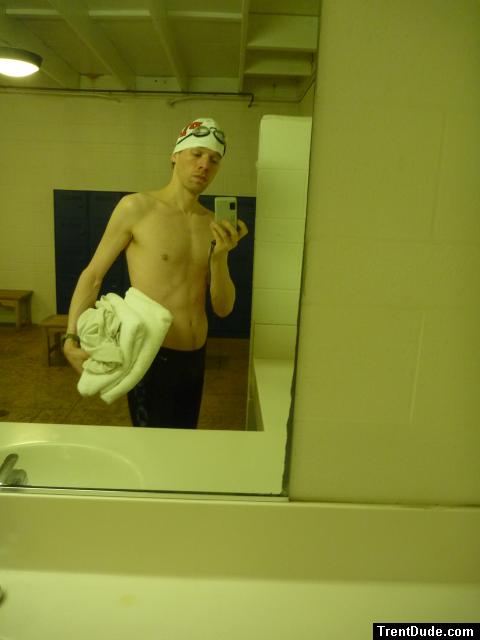 Nike swim jammer in the swim locker room