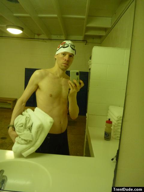 Nike swim jammer in the swim locker room
