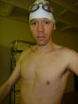 Face with swim cap, shirtless