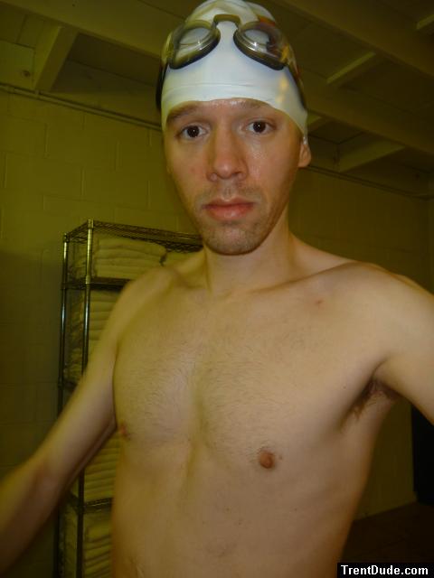 Face with swim cap, shirtless