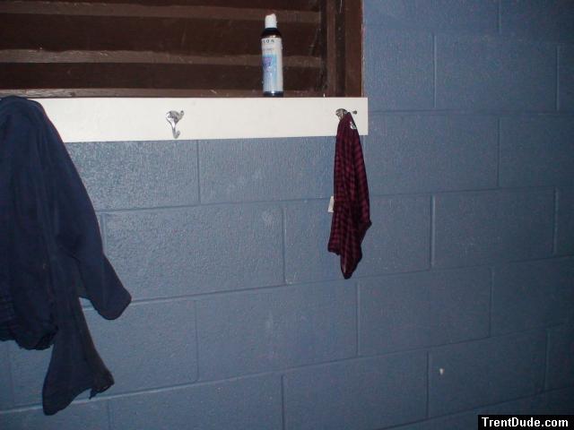 Where the swim suit hangs during the shower