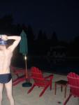 Stretching shoulders before a swim (muscles, shoulders, rear)