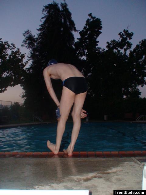 Thinking about jumping in for an early swim (Nike swim brief)