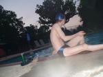 Sitting down next to the pool after a swim (best)