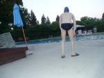 Nike black/blue swim brief (rear)
