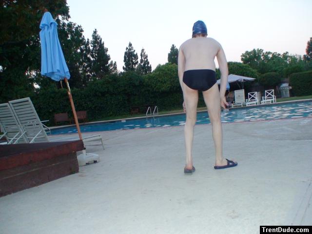 Nike black/blue swim brief (rear)