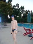 Nike black/blue swim brief, chest hair