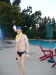 Some party items he found at the pool, Nike black/blue swim brief (best)
