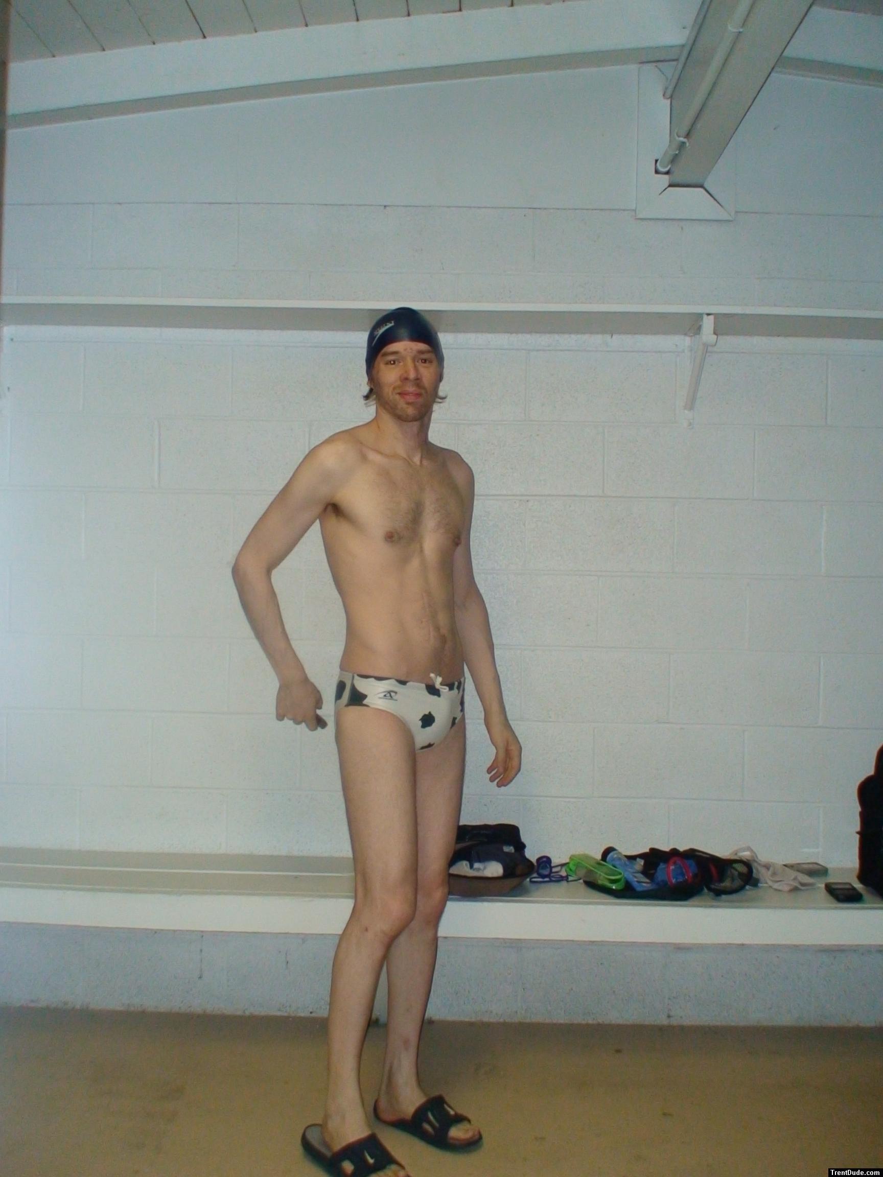 White polka dot speedo