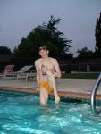 Swimmer in yellow speedo (pouch)