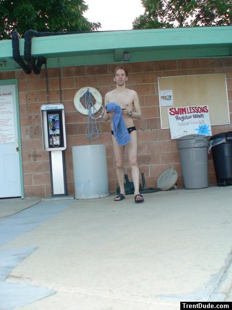 Black speedo with white stripes