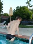 Black speedo with white stripes (rear)