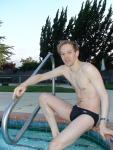 swimmer in Speedo Mens Paint Stripe - Black - size 34 (swimoutlet.com)  (smile)