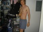 Hanes checkered boxers (shirtless)