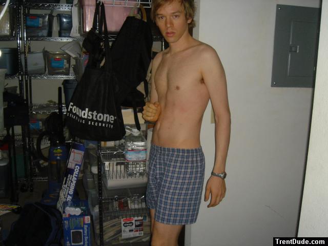 Hanes checkered boxers (shirtless)